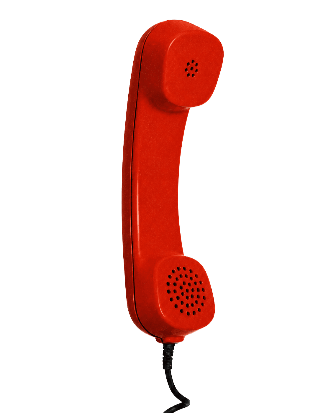 Red retro telephone receiver