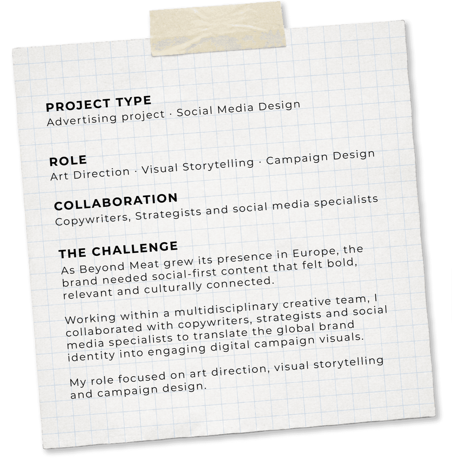 Project type, role, collaboration and the challenge