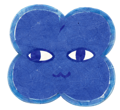 Blue flower face sticker
