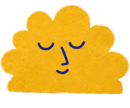 Yellow cloud face sticker